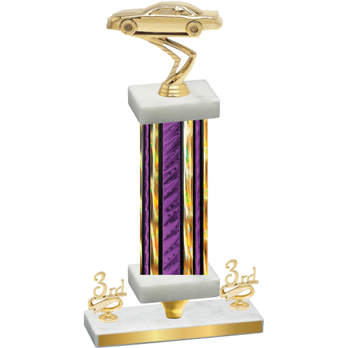 Premium Single Purple Glacier Third Place Cars Trophy