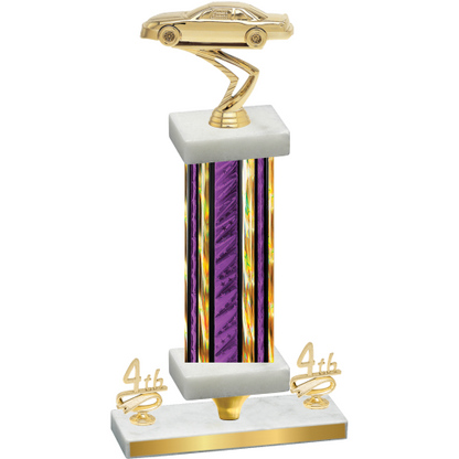 Premium Single Purple Glacier Fourth Place Cars Trophy