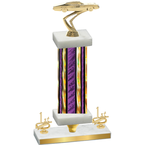 Premium Single Purple Glacier First Place Cars Trophy