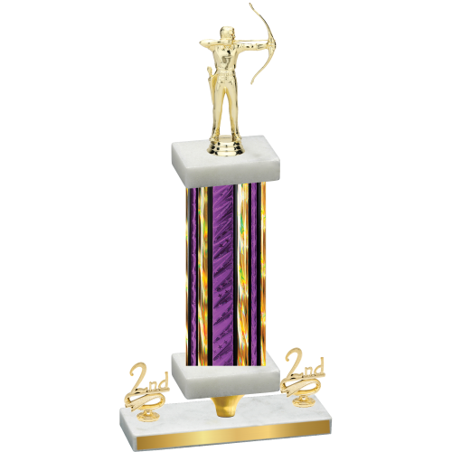 Premium Single Purple Glacier Second Place Archery Trophy