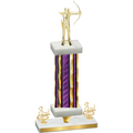 Premium Single Purple Glacier Third Place Archery Trophy