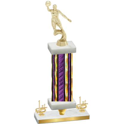 Premium Single Purple Glacier First Place Basketball Trophy