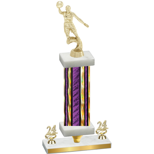 Premium Single Purple Glacier Year Basketball Trophy