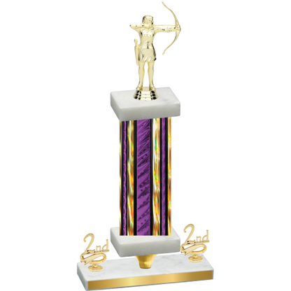 Premium Single Purple Glacier Second Place Archery Trophy