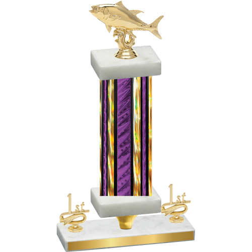 Premium Single Purple Glacier First Place Fishing Trophy