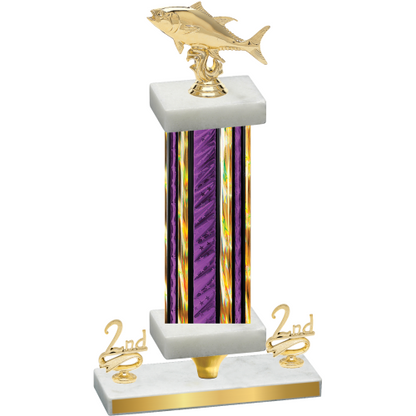 Premium Single Purple Glacier Second Place Fishing Trophy