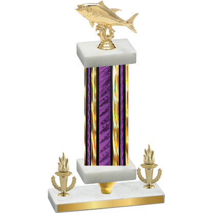 Premium Single Purple Glacier Victory Fishing Trophy