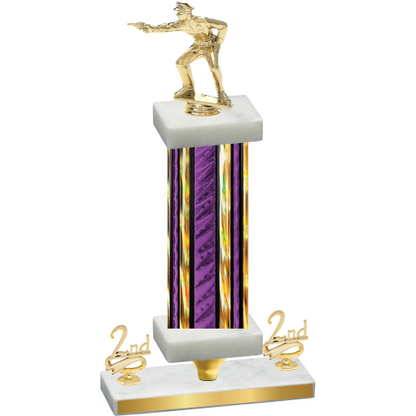 Premium Single Purple Glacier Second Place Shooter Trophy