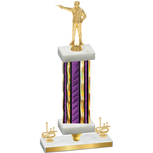 Premium Single Purple Glacier First Place Shooter Trophy