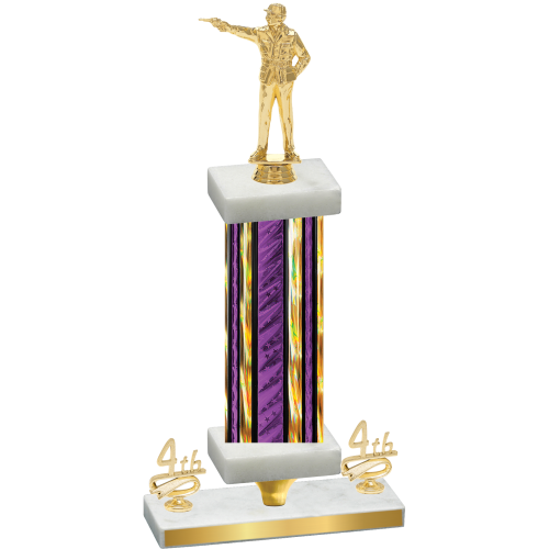 Premium Single Purple Glacier Fourth Place Shooter Trophy