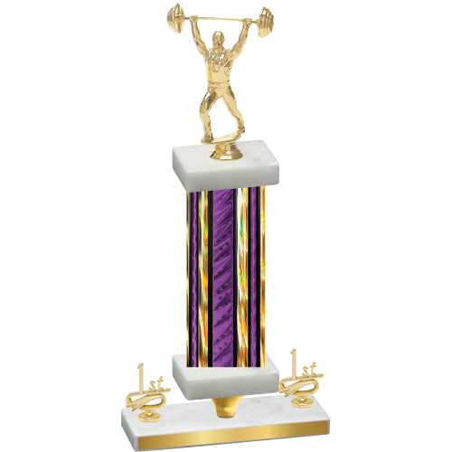 Premium Single Purple Glacier First Place Weights Trophy