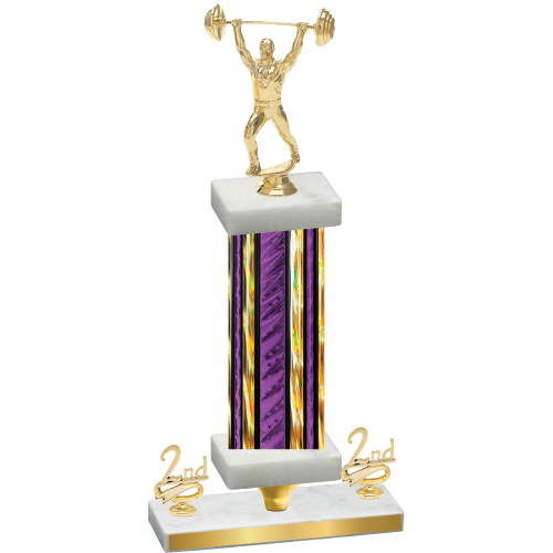 Premium Single Purple Glacier Second Place Weights Trophy