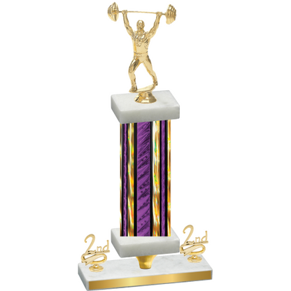 Premium Single Purple Glacier Second Place Weights Trophy