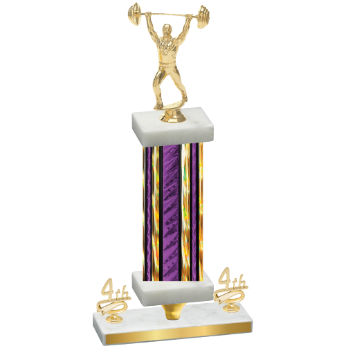 Premium Single Purple Glacier Fourth Place Weights Trophy