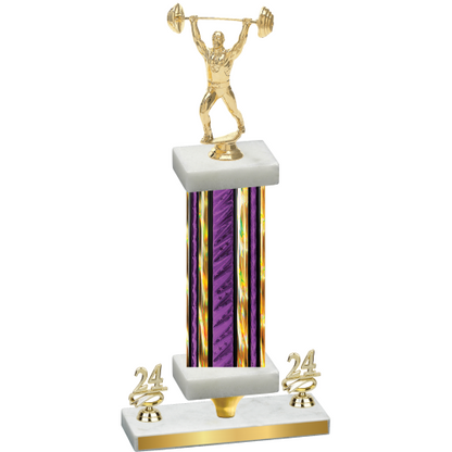 Premium Single Purple Glacier Year Weights Trophy