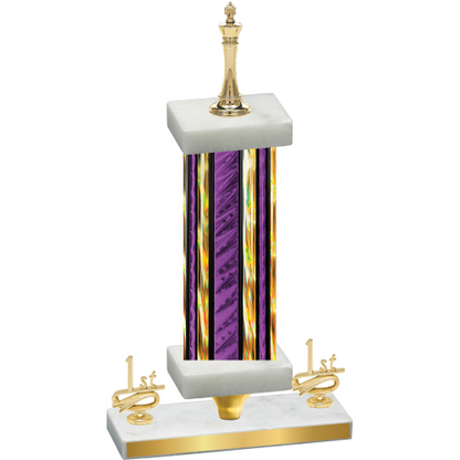 Premium Single Purple Glacier First Place Chess Trophy