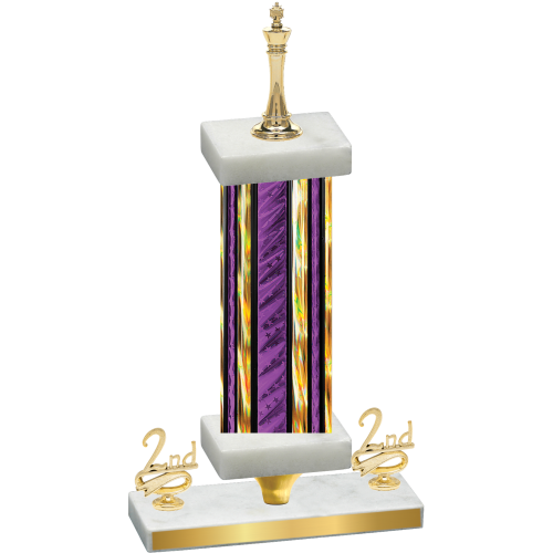 Premium Single Purple Glacier Second Place Chess Trophy