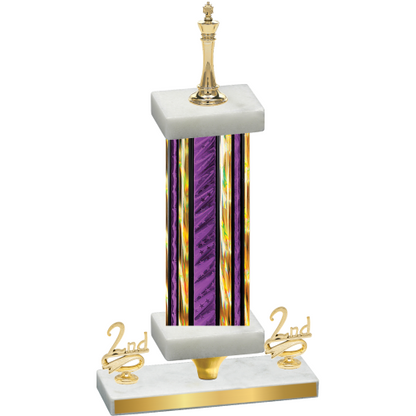 Premium Single Purple Glacier Second Place Chess Trophy