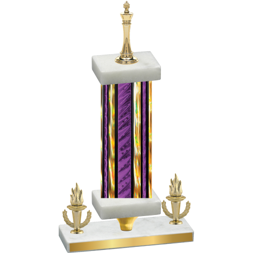 Premium Single Purple Glacier Victory Chess Trophy