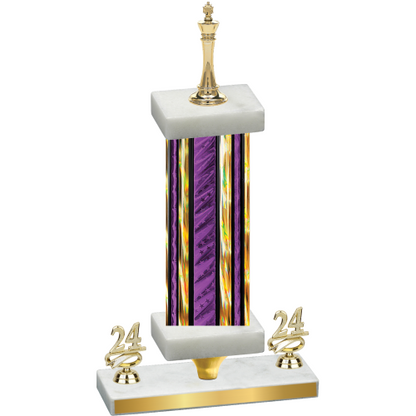 Premium Single Purple Glacier Year Chess Trophy