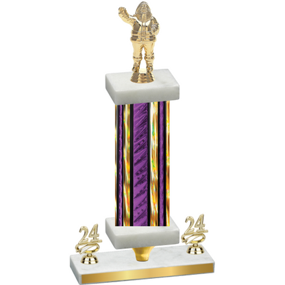 Premium Single Purple Glacier Year Holiday Trophy