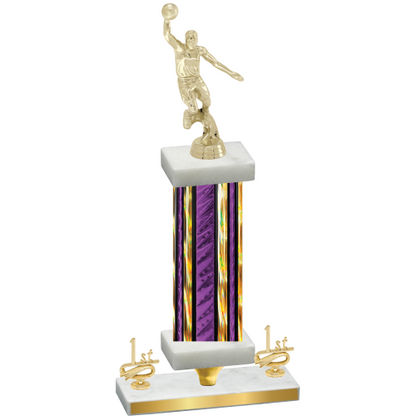 Premium Single Purple Glacier First Place Basketball Trophy