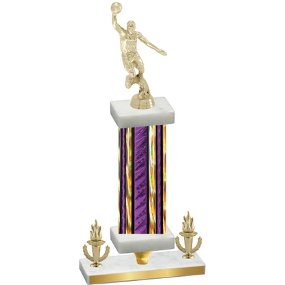 Premium Single Purple Glacier Victory Basketball Trophy