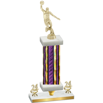 Premium Single Purple Glacier Year Basketball Trophy