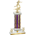 Premium Single Purple Glacier Year Flag Football Trophy