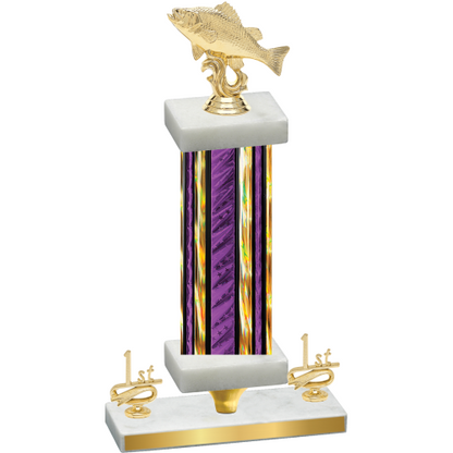 Premium Single Purple Glacier First Place Fishing Trophy