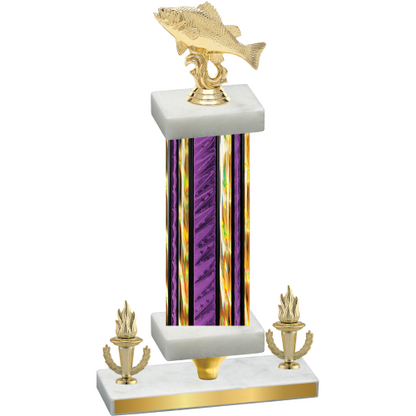 Premium Single Purple Glacier Victory Fishing Trophy