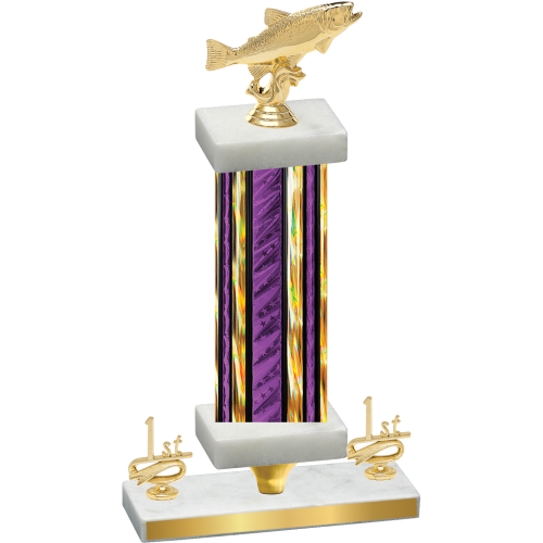 Premium Single Purple Glacier First Place Fishing Trophy