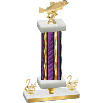 Premium Single Purple Glacier Second Place Fishing Trophy