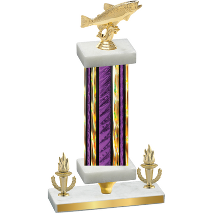 Premium Single Purple Glacier Victory Fishing Trophy