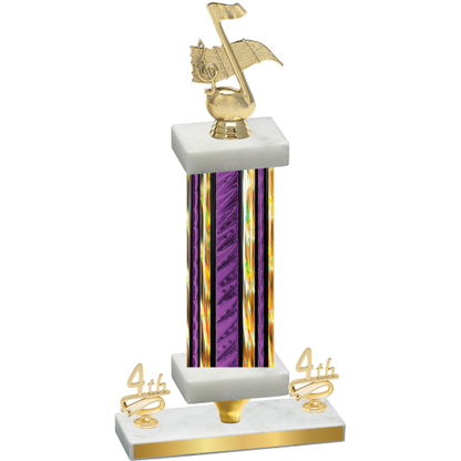 Premium Single Purple Glacier Fourth Place Music Trophy