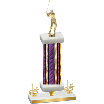 Premium Single Purple Glacier First Place Golf Trophy