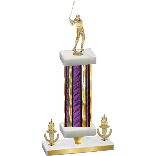 Premium Single Purple Glacier Victory Golf Trophy