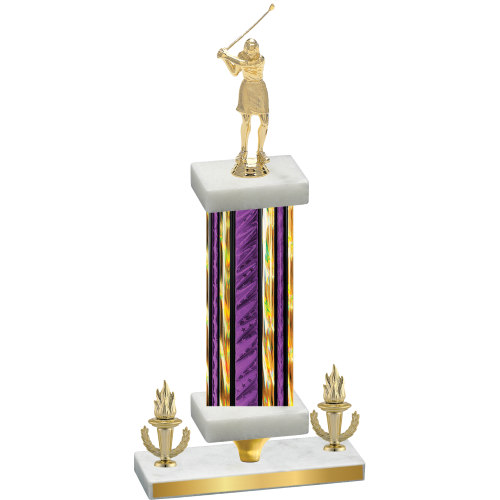 Premium Single Purple Glacier Victory Golf Trophy