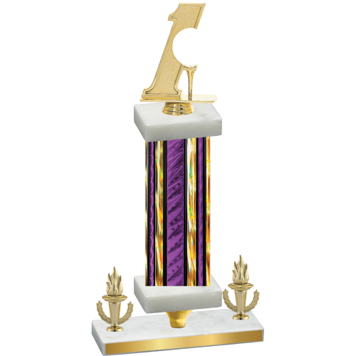 Premium Single Purple Glacier Victory Golf Trophy