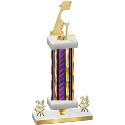 Premium Single Purple Glacier Year Golf Trophy