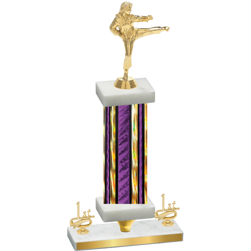 Premium Single Purple Glacier First Place Karate Trophy