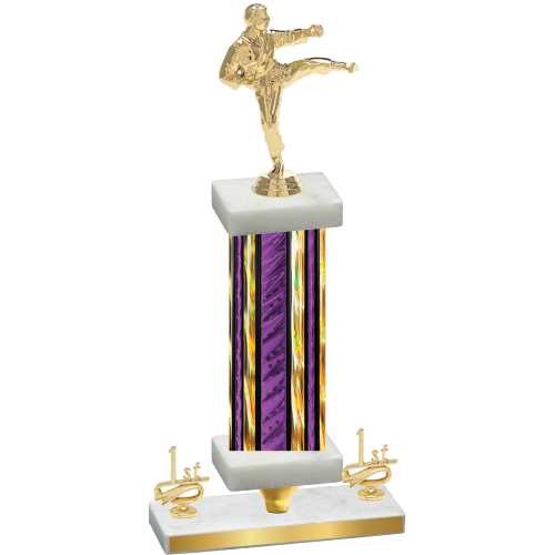 Premium Single Purple Glacier First Place Karate Trophy