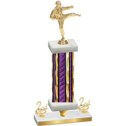 Premium Single Purple Glacier Second Place Karate Trophy