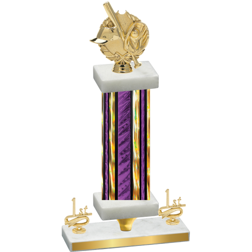 Premium Single Purple Glacier First Place Baseball Trophy