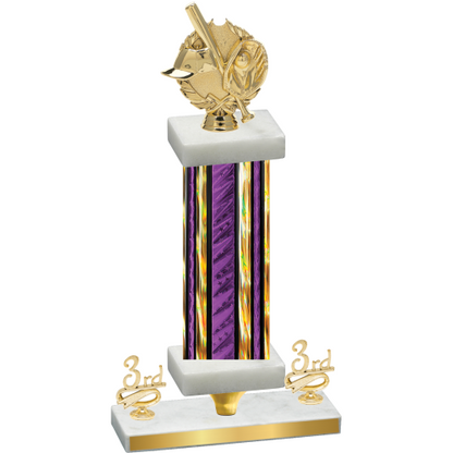Premium Single Purple Glacier Third Place Baseball Trophy