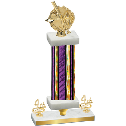 Premium Single Purple Glacier Fourth Place Baseball Trophy