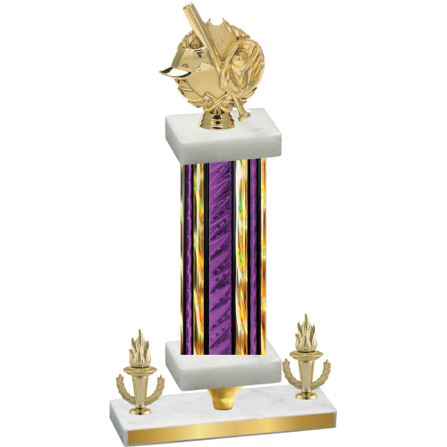 Premium Single Purple Glacier Victory Baseball Trophy