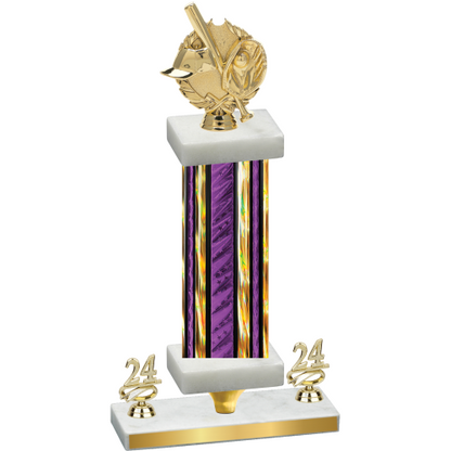 Premium Single Purple Glacier Year Baseball Trophy