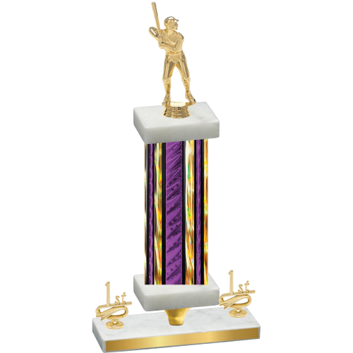 Premium Single Purple Glacier First Place Baseball Trophy