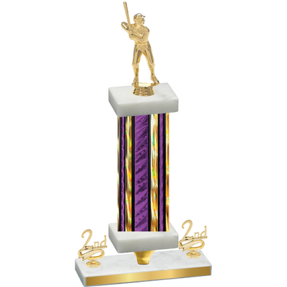Premium Single Purple Glacier Second Place Baseball Trophy